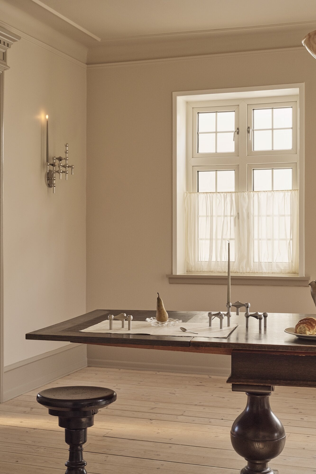 Nagel lysestage - børstet krom